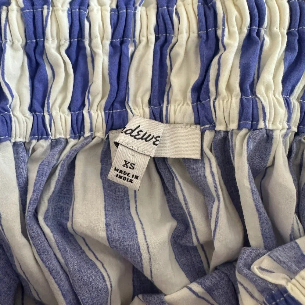 Madewell A-Line Blue Striped Midi Dress size XXS - Picture 3 of 4